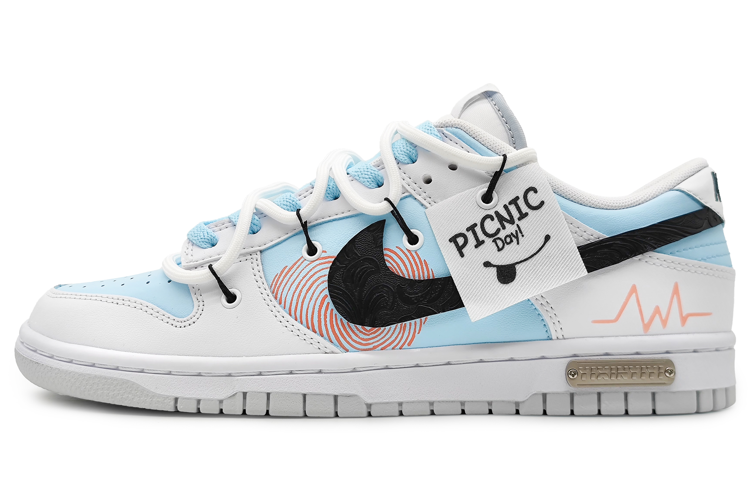 Buy [Zapatillas Personalizadas] Nike Dunk Low 'Azul Gris Camellia Love' DV0831-101(Team16-男款指纹爱心蓝)