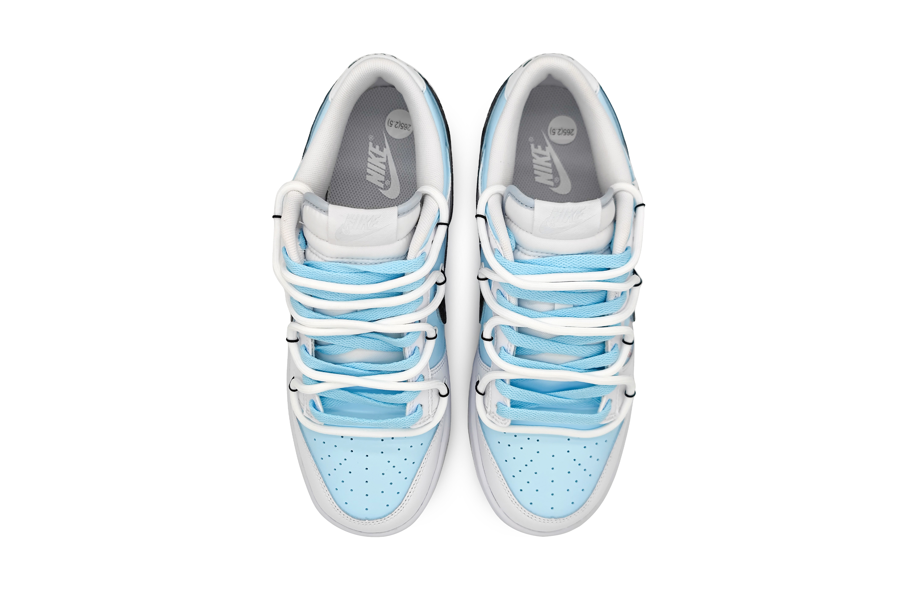 Shop [Nike Kasut Tersuai] Nike Dunk Low 'Degupan Hati Biru Kelabu' DH9765-102(Team16-女款指纹爱心蓝)