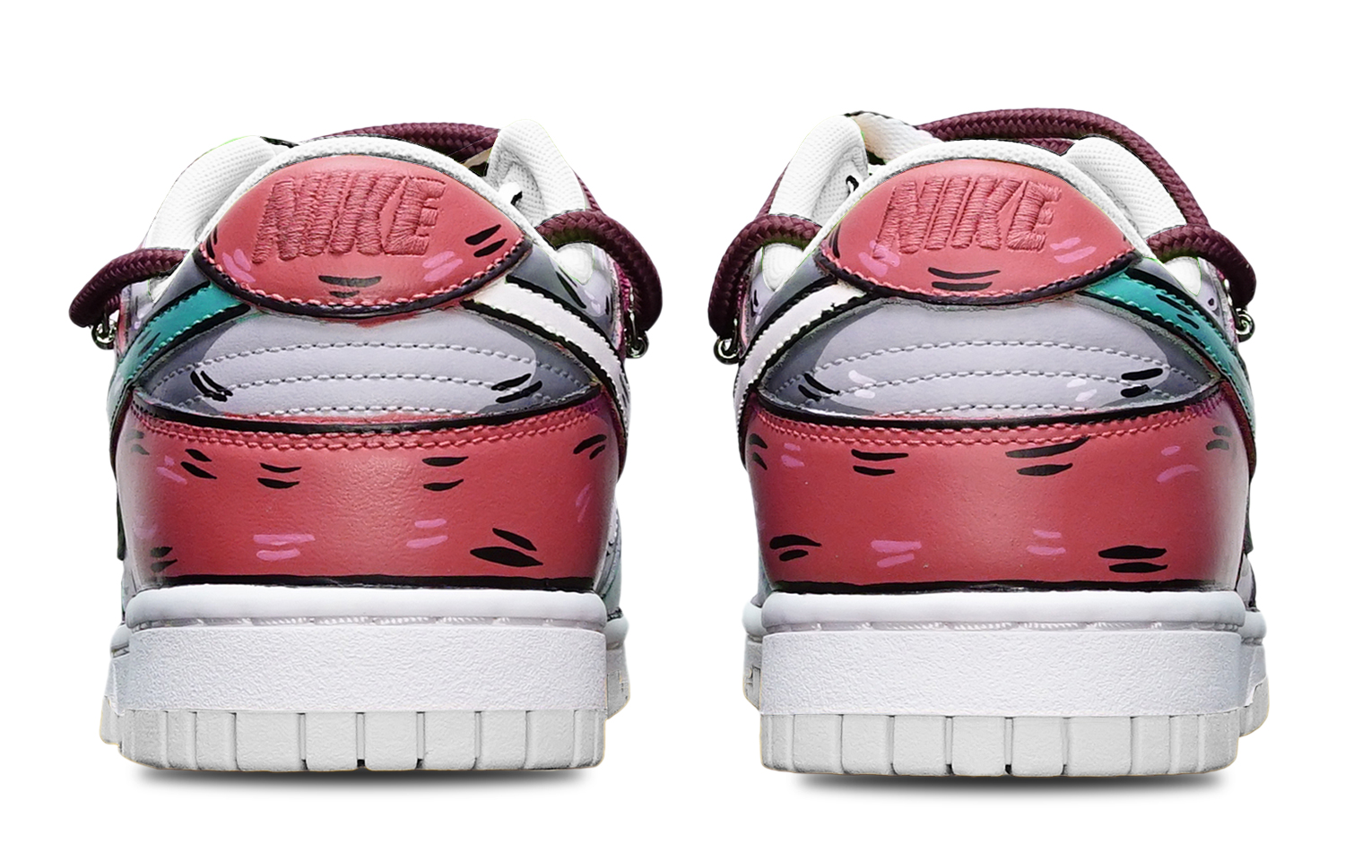 Shop [Zapatillas Personalizadas] Nike Dunk Low 'Azul Gris Rojo' DH9765-100(TeamT-鲨鱼蓝灰红女S-BOX)