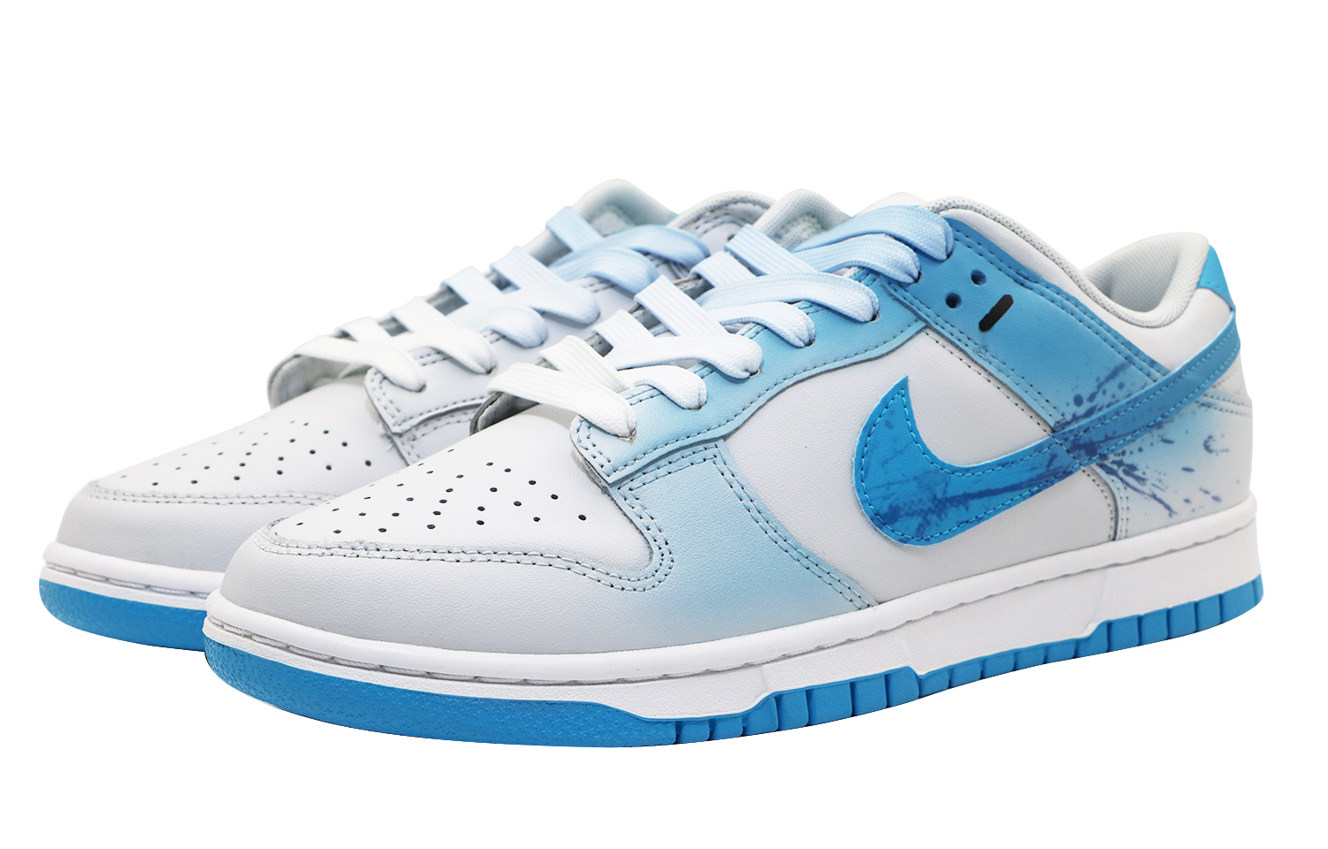 Lookbook 【自訂球鞋】Nike Dunk Low 蘇打 噴繪 街頭復古簡約百搭 防滑減震耐磨 低筒 板鞋 男款 藍灰色