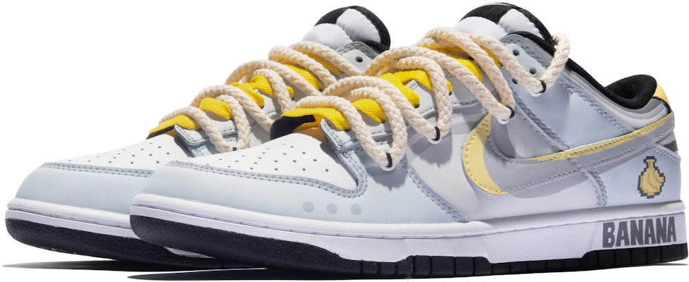 【定制球鞋】Nike Dunk Low 特殊鞋盒 不蕉不躁 香蕉 像素 簡約 低幫 板鞋 GS 藍灰黃 Lookbook 【定制球鞋】Nike Dunk Low 特殊鞋盒 不蕉不躁 香蕉 像素 簡約 低幫 板鞋 GS 藍灰黃
