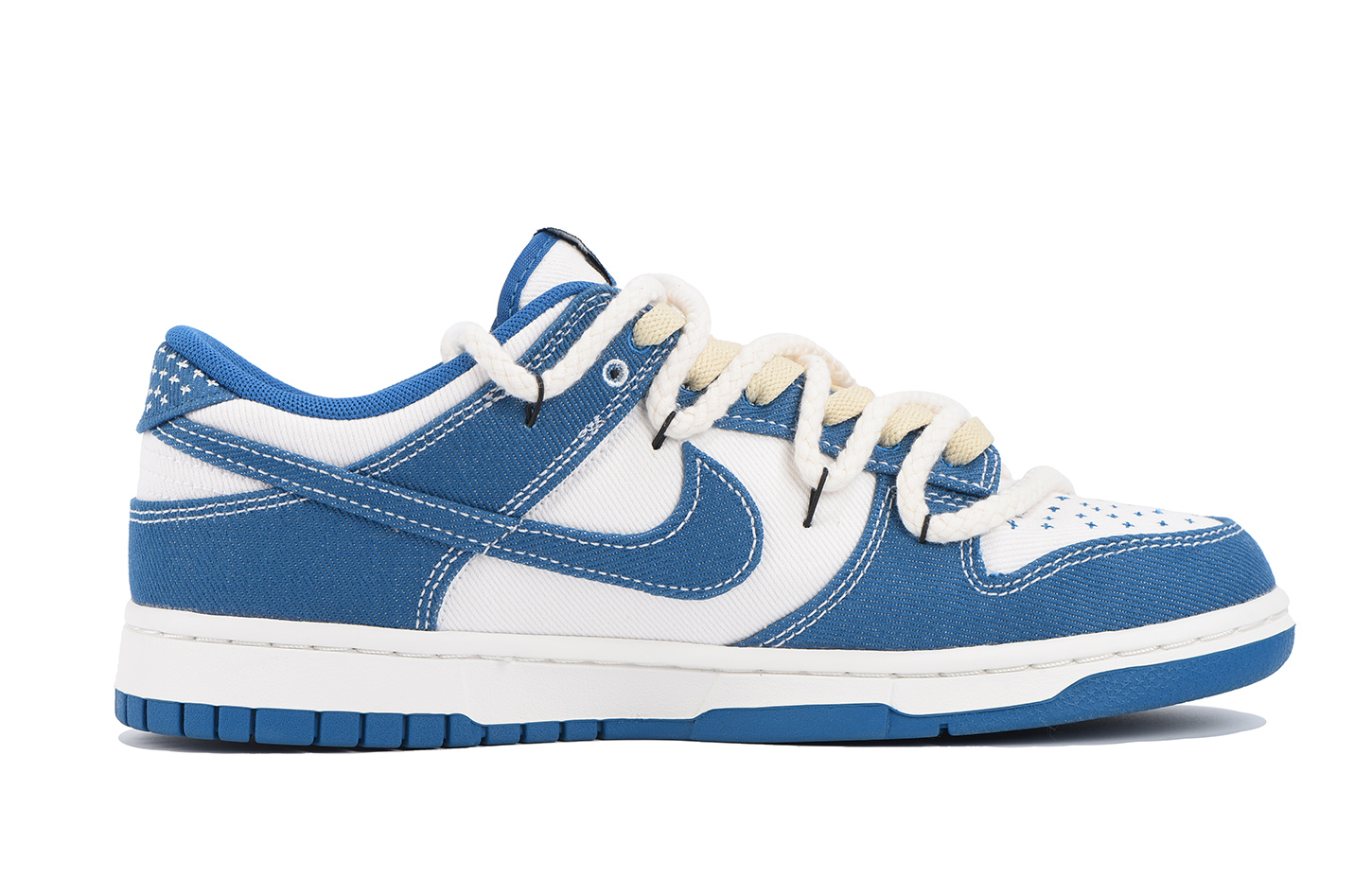 Order 【客制化球鞋】Nike Dunk Low 腰果花 工業風 牛仔 解構 麻繩 特殊鞋盒 低筒 板鞋 男款 藍白