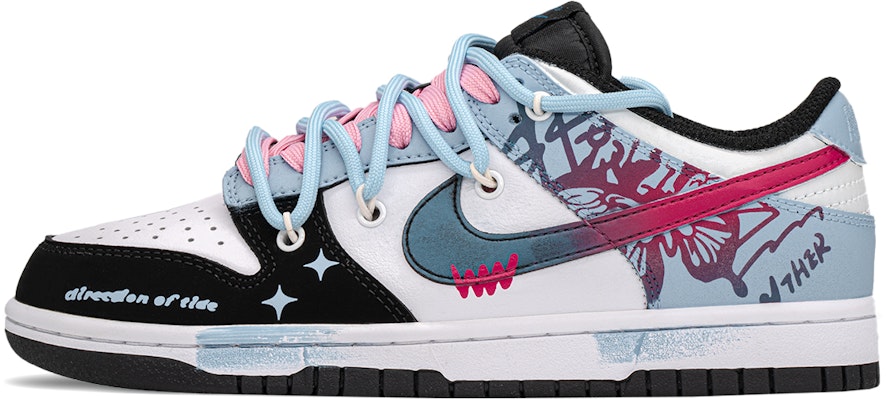 ナイキ ダンク ロー 'ブルーピンクブラックグラデーションバタフライグラフィティ' カスタムシューズ DH9765-104(TeamA-闪耀蝴蝶) Buy ナイキ ダンク ロー 'ブルーピンクブラックグラデーションバタフライグラフィティ' カスタムシューズ DH9765-104(TeamA-闪耀蝴蝶)