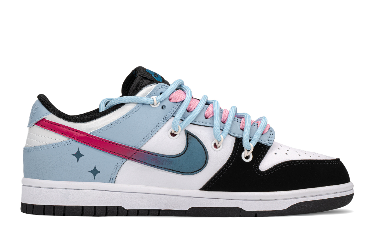 Lookbook ナイキ ダンク ロー 'ブルーピンクブラックグラデーションバタフライグラフィティ' カスタムシューズ DH9765-104(TeamA-闪耀蝴蝶)