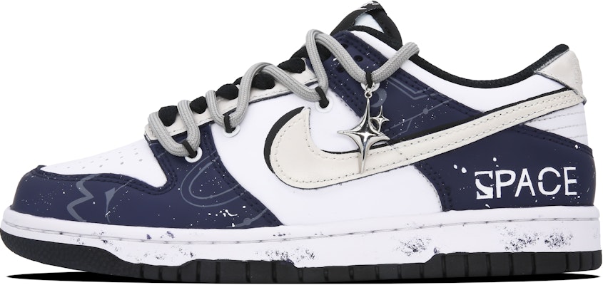 【訂製球鞋】Nike Dunk Low 星際空間 宇宙 星空 科技 防滑耐磨 低筒 板鞋 男款 藍銀色 Buy 【訂製球鞋】Nike Dunk Low 星際空間 宇宙 星空 科技 防滑耐磨 低筒 板鞋 男款 藍銀色