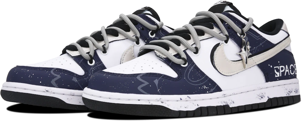 【訂製球鞋】Nike Dunk Low 星際空間 宇宙 星空 科技 低筒 滑板鞋 GS 藍銀色 Lookbook 【訂製球鞋】Nike Dunk Low 星際空間 宇宙 星空 科技 低筒 滑板鞋 GS 藍銀色