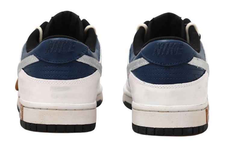 Shop 【訂製球鞋】 Nike Dunk 低筒 藍色波紋 水波紋 銀勾 貼皮 掛飾 解構鞋帶 禮盒 低筒 滑板鞋 男款 黑銀