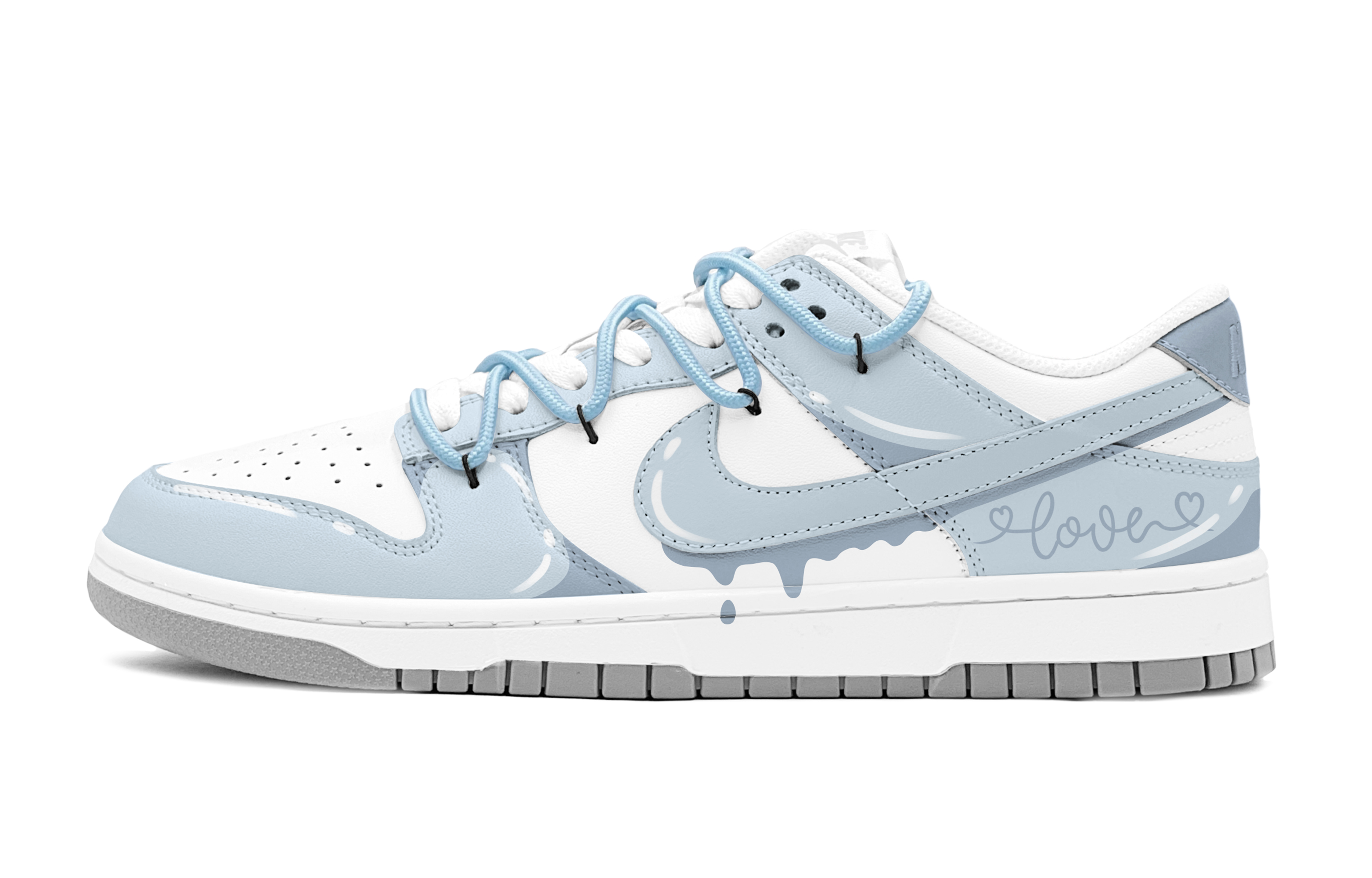 Buy [Sepatu Custom] Nike Dunk Low 'Blue Sweetheart' DH9765-102(TeamS-蓝白二次元女S-BOX)