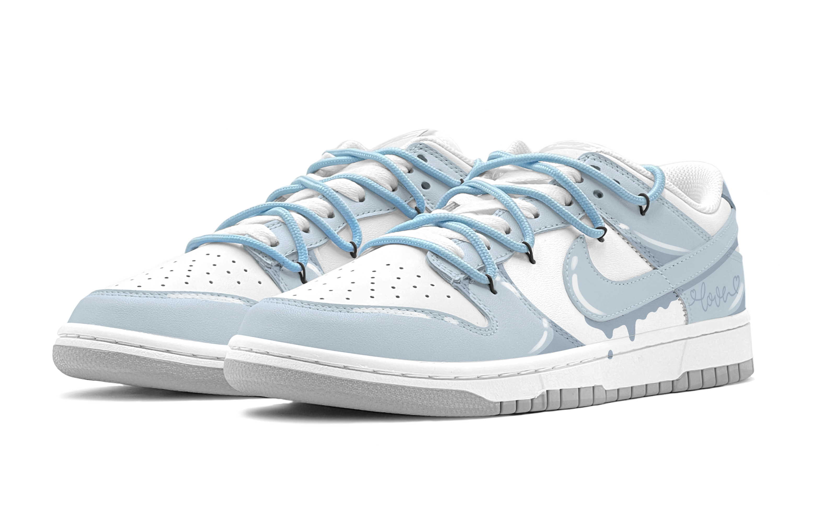 Lookbook [Sepatu Custom] Nike Dunk Low 'Blue Sweetheart' DH9765-102(TeamS-蓝白二次元女S-BOX)