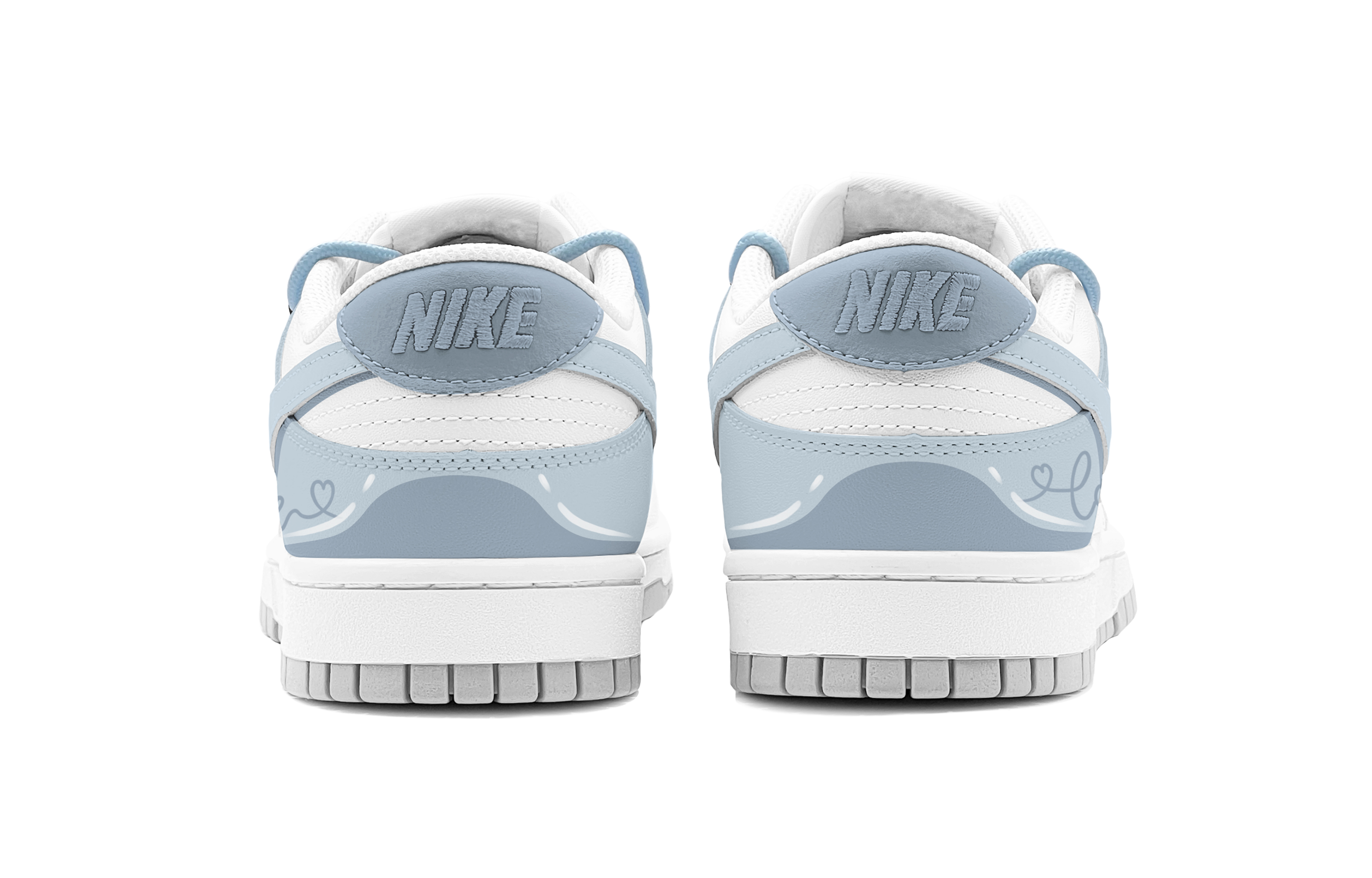 Shop [Sepatu Custom] Nike Dunk Low 'Blue Sweetheart' DH9765-102(TeamS-蓝白二次元女S-BOX)