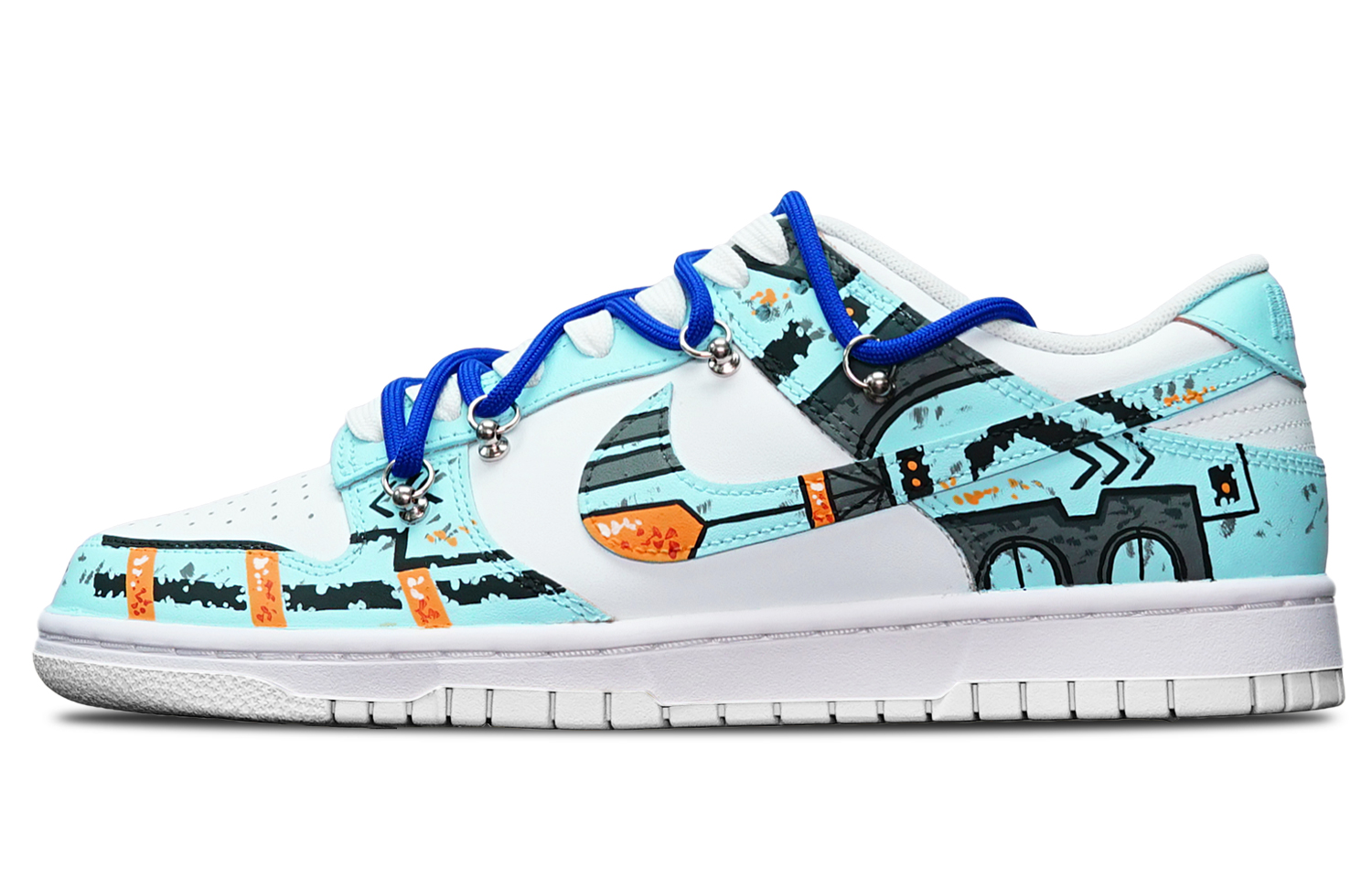 Buy 나이키 덩크 로우 '블루 화이트' (커스텀) DH9765-100(TeamT-战损3湖水蓝S-BOX)