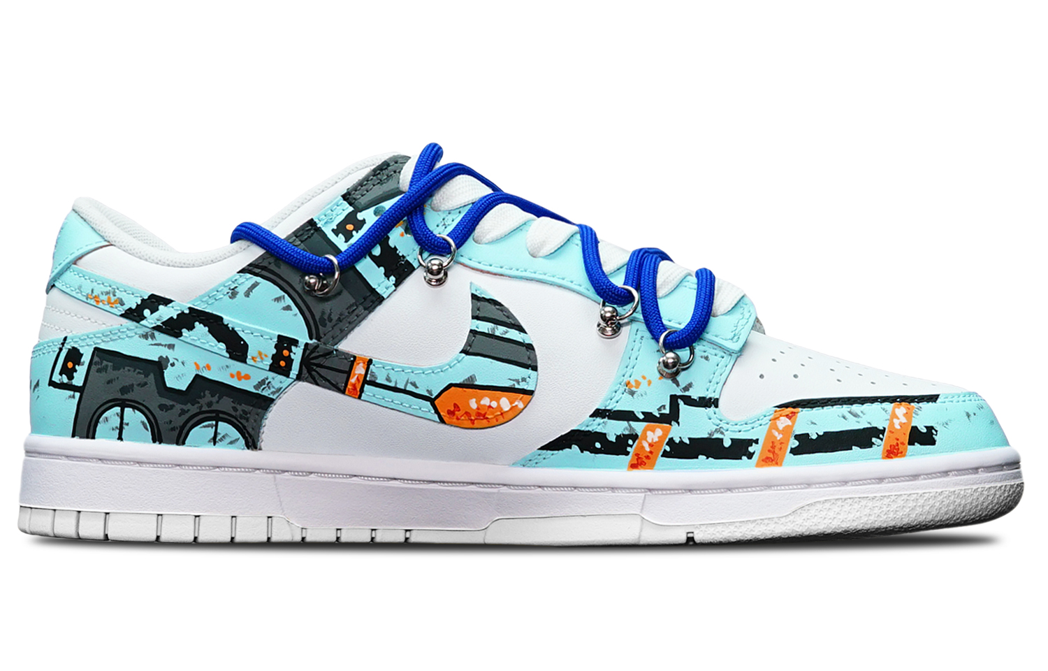 Order 나이키 덩크 로우 '블루 화이트' (커스텀) DH9765-100(TeamT-战损3湖水蓝S-BOX)