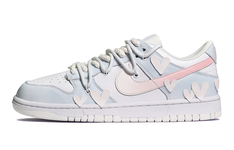 Buy 【定制球鞋】Nike Dunk Low 光變愛心皮貼 低幫 板鞋 GS 藍白