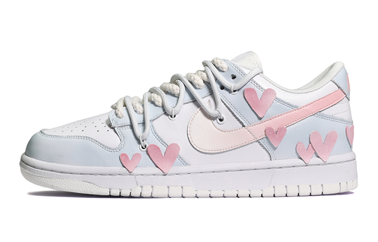 Order 【定制球鞋】Nike Dunk Low 光變愛心皮貼 低幫 板鞋 GS 藍白