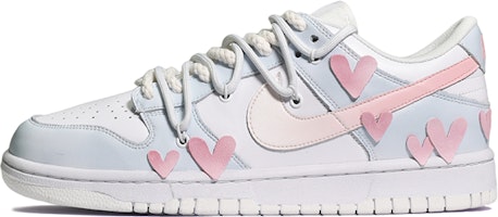 【定制球鞋】Nike Dunk Low 光變愛心皮貼 低幫 板鞋 GS 藍白 Order 【定制球鞋】Nike Dunk Low 光變愛心皮貼 低幫 板鞋 GS 藍白