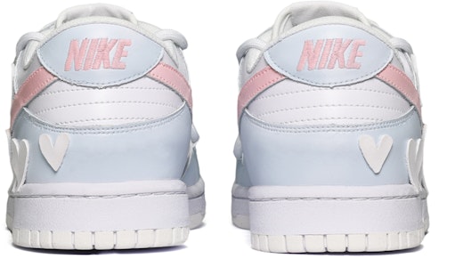 【定制球鞋】Nike Dunk Low 光變愛心皮貼 低幫 板鞋 GS 藍白 Purchase 【定制球鞋】Nike Dunk Low 光變愛心皮貼 低幫 板鞋 GS 藍白
