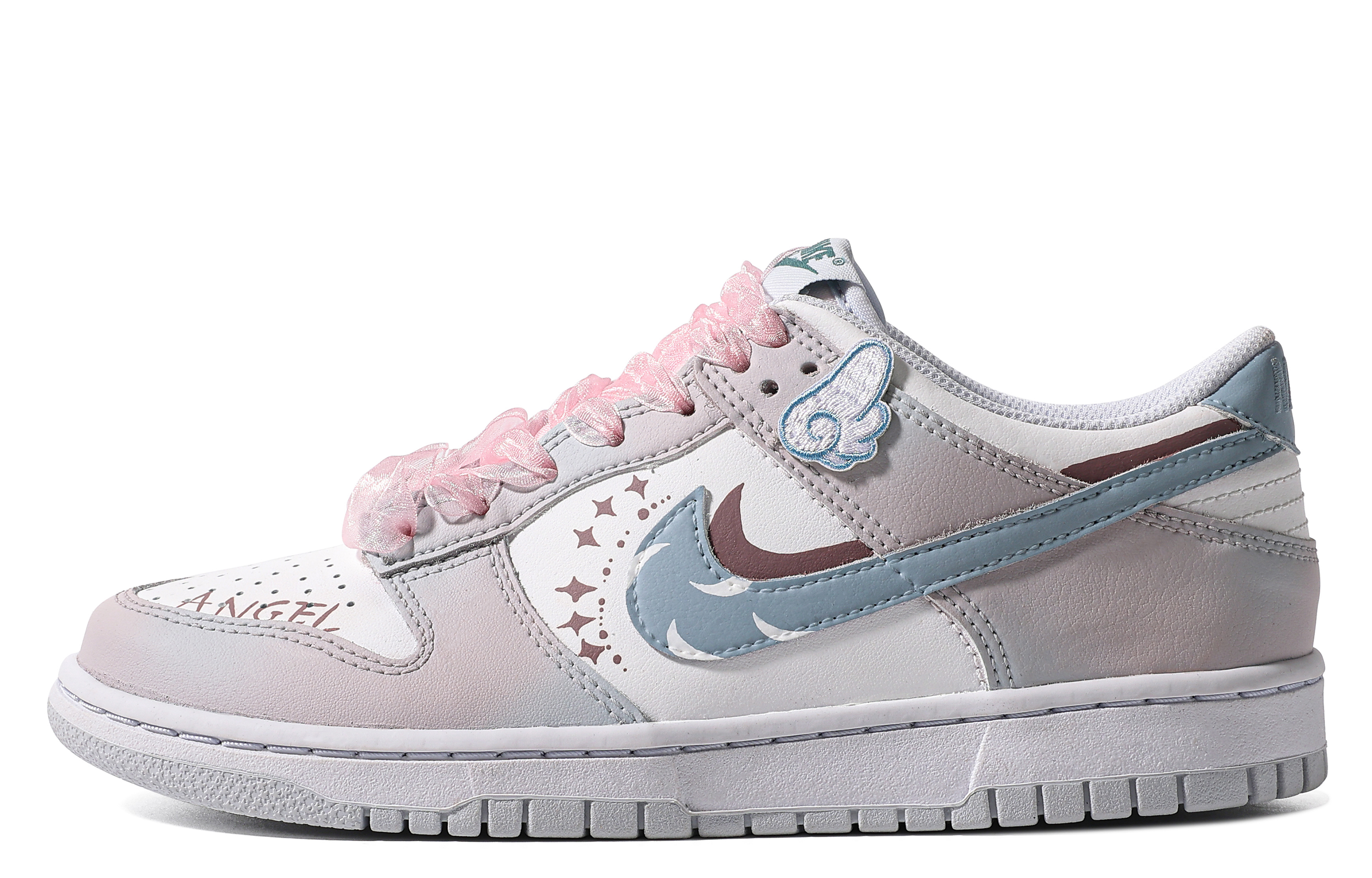 Buy 【定制球鞋】Nike Dunk Low 特殊鞋盒 曙光 羽毛 翅膀 簡約 低幫 板鞋 GS 藍白粉