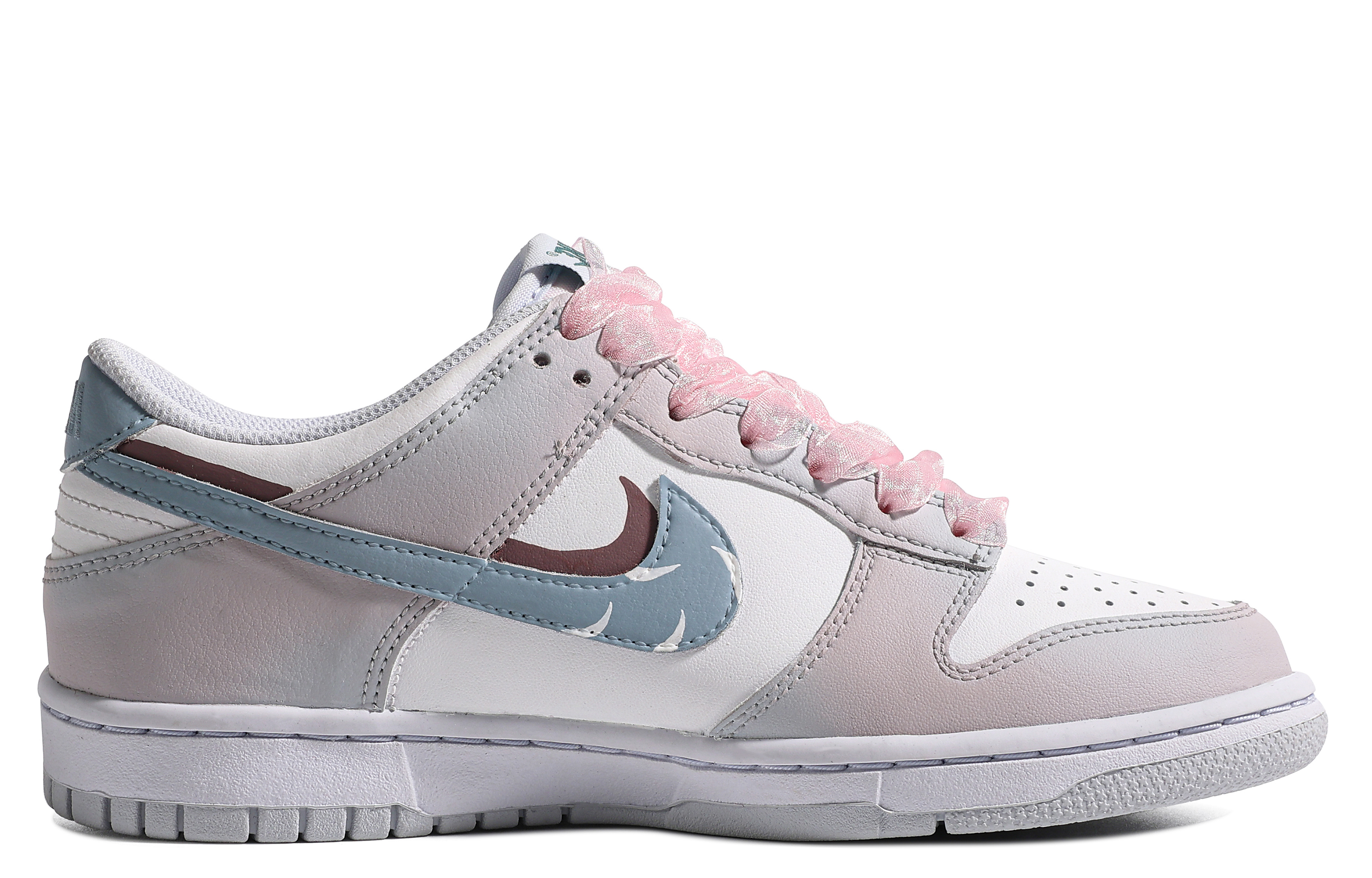 Order 【定制球鞋】Nike Dunk Low 特殊鞋盒 曙光 羽毛 翅膀 簡約 低幫 板鞋 GS 藍白粉