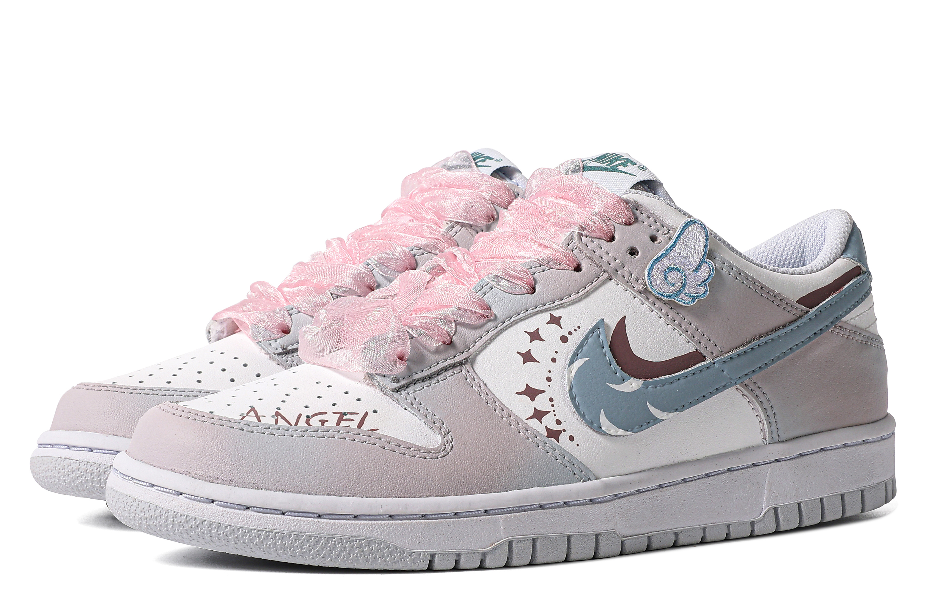 Lookbook 【定制球鞋】Nike Dunk Low 特殊鞋盒 曙光 羽毛 翅膀 簡約 低幫 板鞋 GS 藍白粉