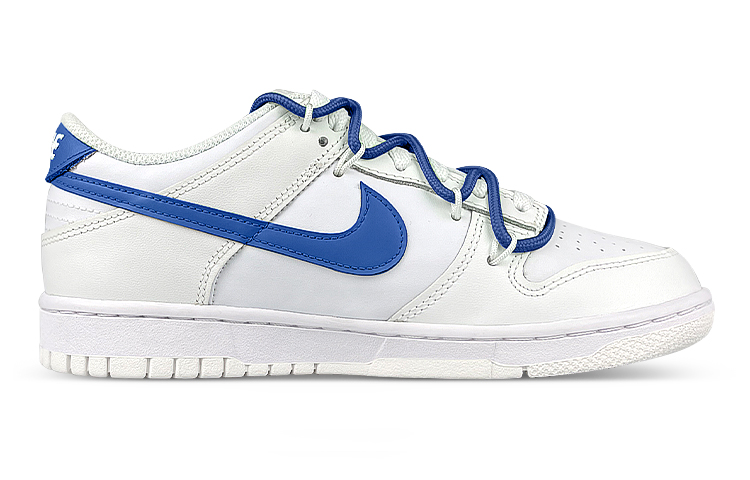 Order 【客製化球鞋】Nike Dunk Low 解構 雙鞋帶 笑臉布貼 藍莓 低筒 滑板鞋 GS 白藍