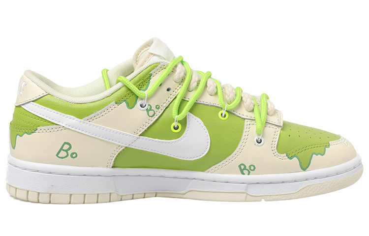 Order 【定制球鞋】Nike Dunk Low 元宇宙主題 BoBo星球 解構鞋帶 冰淇淋 手繪噴繪 低幫 板鞋 男款 黃綠
