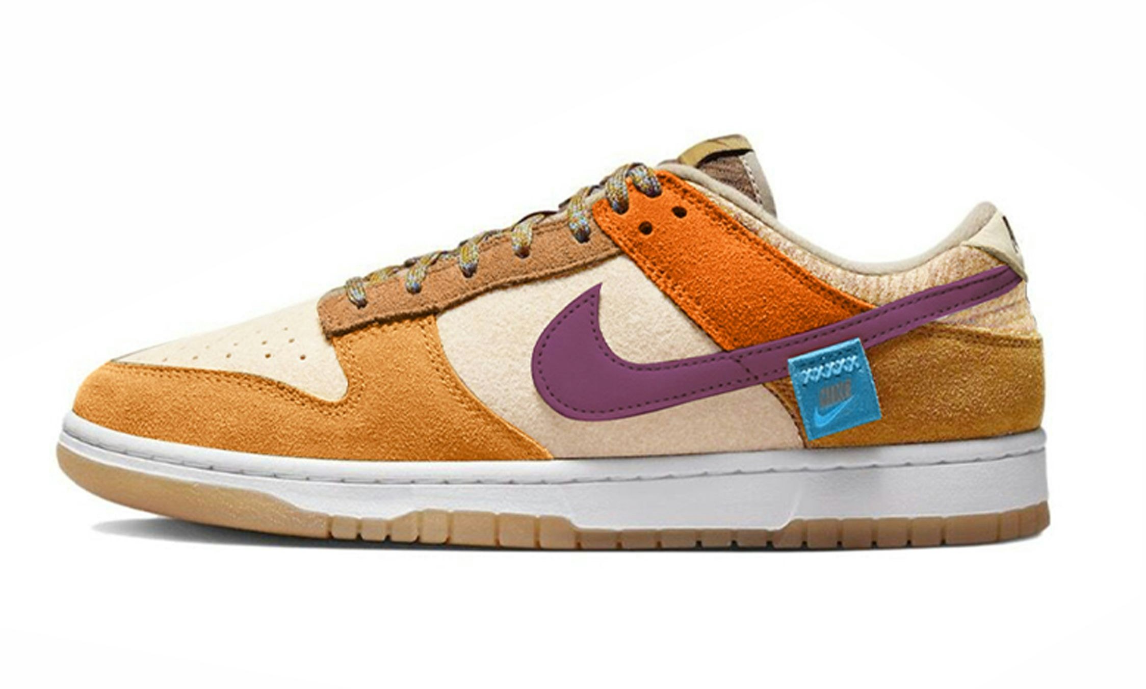 custom-shoes-nike-dunk-low-brown-orange-purple-memphis-bear