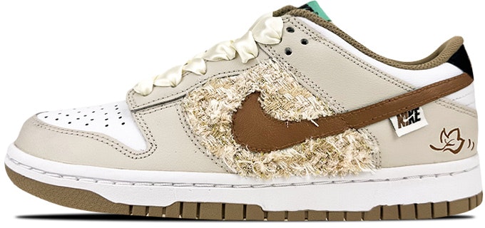 custom-shoes-nike-dunk-low-brown-white-split