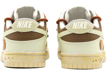 【客製化球鞋】Nike Dunk Low 解構鞋帶 復古做舊 曲奇餅乾 笑臉 低筒 板鞋 GS 棕黃 Shop 【客製化球鞋】Nike Dunk Low 解構鞋帶 復古做舊 曲奇餅乾 笑臉 低筒 板鞋 GS 棕黃