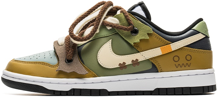 custom-shoes-nike-dunk-low-brown-green-scarecrow