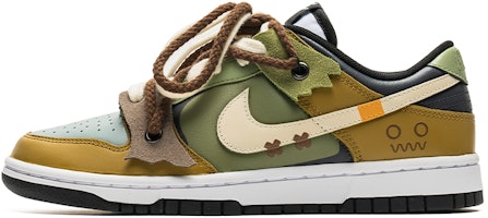 【客製球鞋】 Nike Dunk Low 野鶴製造 稻草幽靈 拼接解構 特殊鞋帶 百搭 禮盒版 低筒 板鞋 男款 棕綠 Buy 【客製球鞋】 Nike Dunk Low 野鶴製造 稻草幽靈 拼接解構 特殊鞋帶 百搭 禮盒版 低筒 板鞋 男款 棕綠