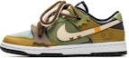 Buy 【客製球鞋】 Nike Dunk Low 野鶴製造 稻草幽靈 拼接解構 特殊鞋帶 百搭 禮盒版 低筒 板鞋 男款 棕綠