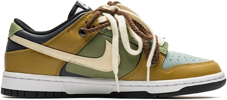 【客製球鞋】 Nike Dunk Low 野鶴製造 稻草幽靈 拼接解構 特殊鞋帶 百搭 禮盒版 低筒 板鞋 男款 棕綠 Order 【客製球鞋】 Nike Dunk Low 野鶴製造 稻草幽靈 拼接解構 特殊鞋帶 百搭 禮盒版 低筒 板鞋 男款 棕綠