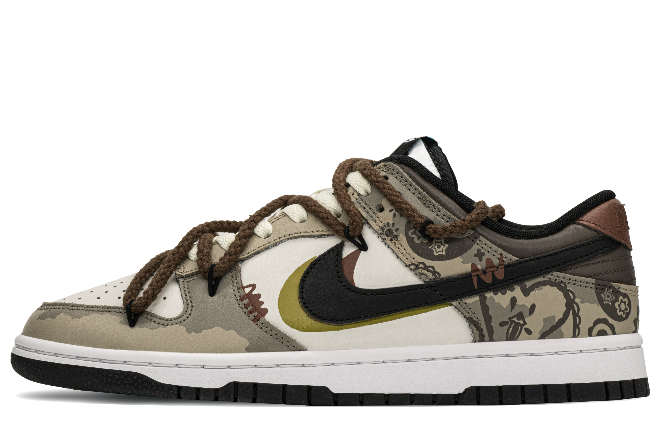 Order [Kasut Kustom] Nike Dunk Low 'Coklat Paisley' DD1391-100(TeamA-三勾腰果S-BOX)
