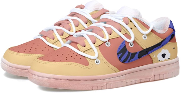 【定製球鞋】 Nike Dunk Low 綿羊 復古 做舊Vibe風 解構鞋帶 低幫 板鞋 GS 棕粉藍 Lookbook 【定製球鞋】 Nike Dunk Low 綿羊 復古 做舊Vibe風 解構鞋帶 低幫 板鞋 GS 棕粉藍