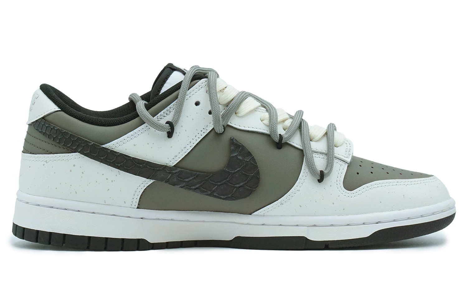 Shop 【訂製球鞋】Nike Dunk Low 皮革 蛇皮摩卡 小眾穿搭 黑豹高級 解構熊貓 復古 防滑耐磨輕便透氣 低筒 板鞋 GS 灰棕