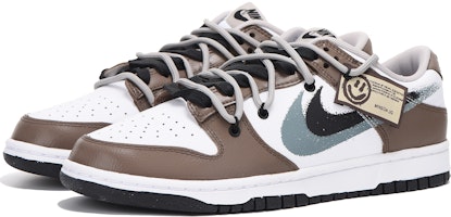 【訂製球鞋】Nike Dunk Low 解構 笑臉 街頭 高筒 板鞋 男款 棕白色 Lookbook 【訂製球鞋】Nike Dunk Low 解構 笑臉 街頭 高筒 板鞋 男款 棕白色