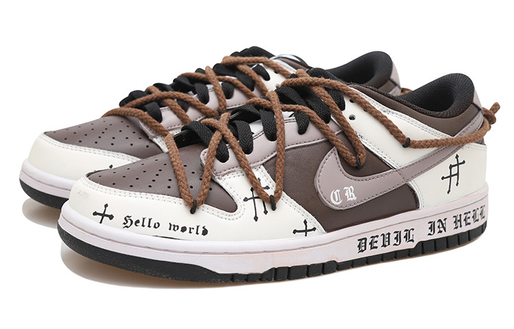 Buy [Custom Shoes] Nike Dunk Low 'Brown White Deconstructed Gothic ...