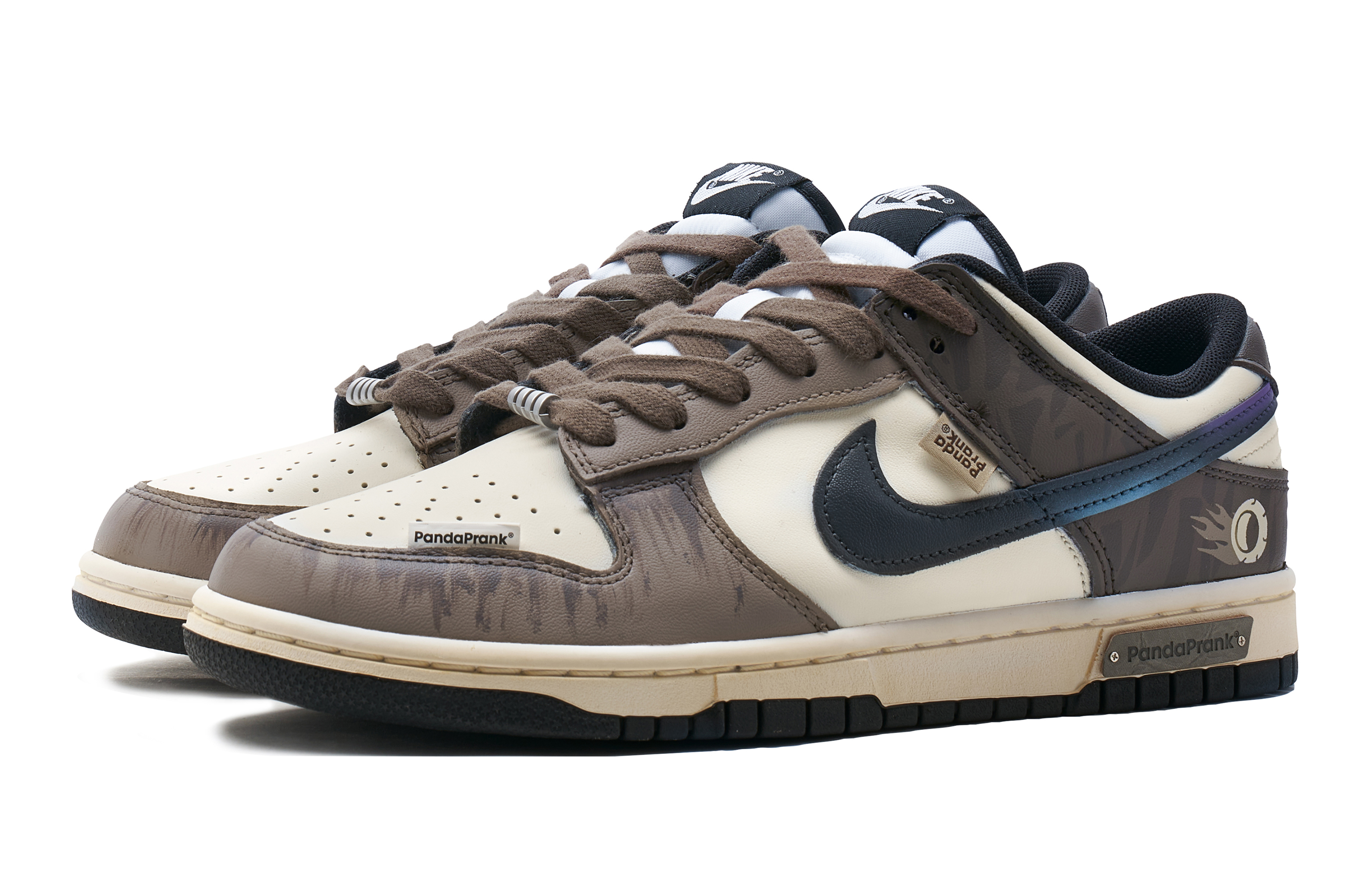 Lookbook [Sepatu Custom] Nike Dunk Low 'Coklat Putih Panda Jahil' CW1590-100(TeamH-女款锈S-BOX)