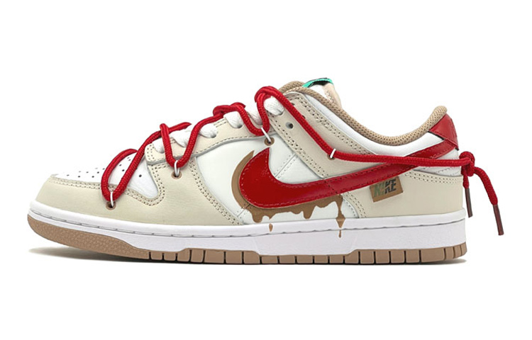 Buy [Zapatillas Personalizadas] Nike Dunk Low 'Marrón Blanco Rojo VIBE Custom' DX6063-131(TeamS-动漫叠钩)