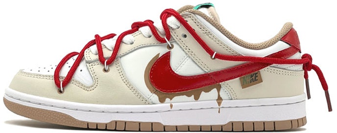custom-shoes-nike-dunk-low-brown-white-red-vibe-custom