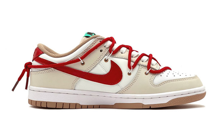 Order [Zapatillas Personalizadas] Nike Dunk Low 'Marrón Blanco Rojo VIBE Custom' DX6063-131(TeamS-动漫叠钩)
