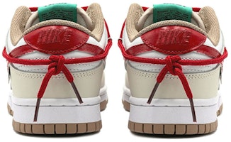 【客製化球鞋】Nike Dunk Low 改色客製 VIBE風 疊鉤設計 經典 休閒 低筒 板鞋 GS 棕白紅 Shop 【客製化球鞋】Nike Dunk Low 改色客製 VIBE風 疊鉤設計 經典 休閒 低筒 板鞋 GS 棕白紅