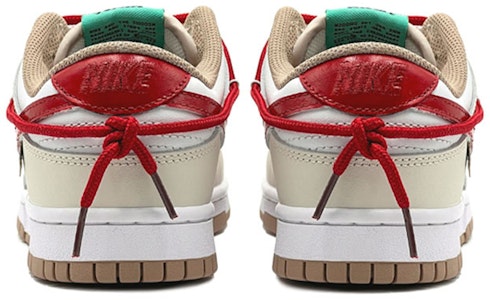 【客製化球鞋】Nike Dunk Low 改色客製 VIBE風 疊鉤設計 經典 休閒 低筒 板鞋 GS 棕白紅 Shop 【客製化球鞋】Nike Dunk Low 改色客製 VIBE風 疊鉤設計 經典 休閒 低筒 板鞋 GS 棕白紅