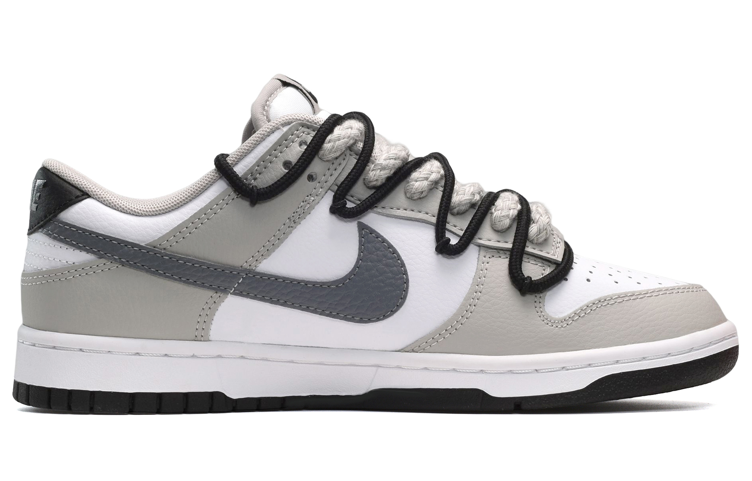 Order [定制鞋款] 耐克Dunk低帮“画笔描绘十字 黑白灰” FD0661-100(TeamE-男款十字架黑白灰)