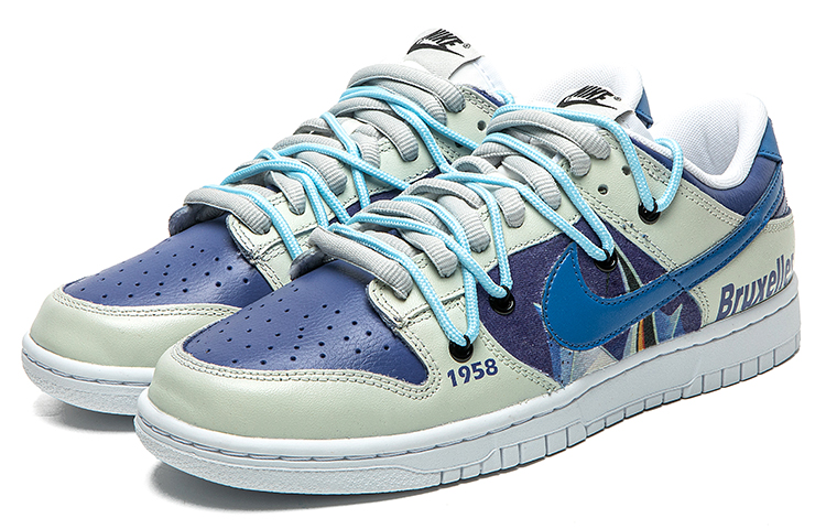 Lookbook Nike Dunk Low 『ブリュッセルグレー・ブルー』カスタムシューズ DJ6188-101(TeamB-男款布鲁灰蓝F-BOX)