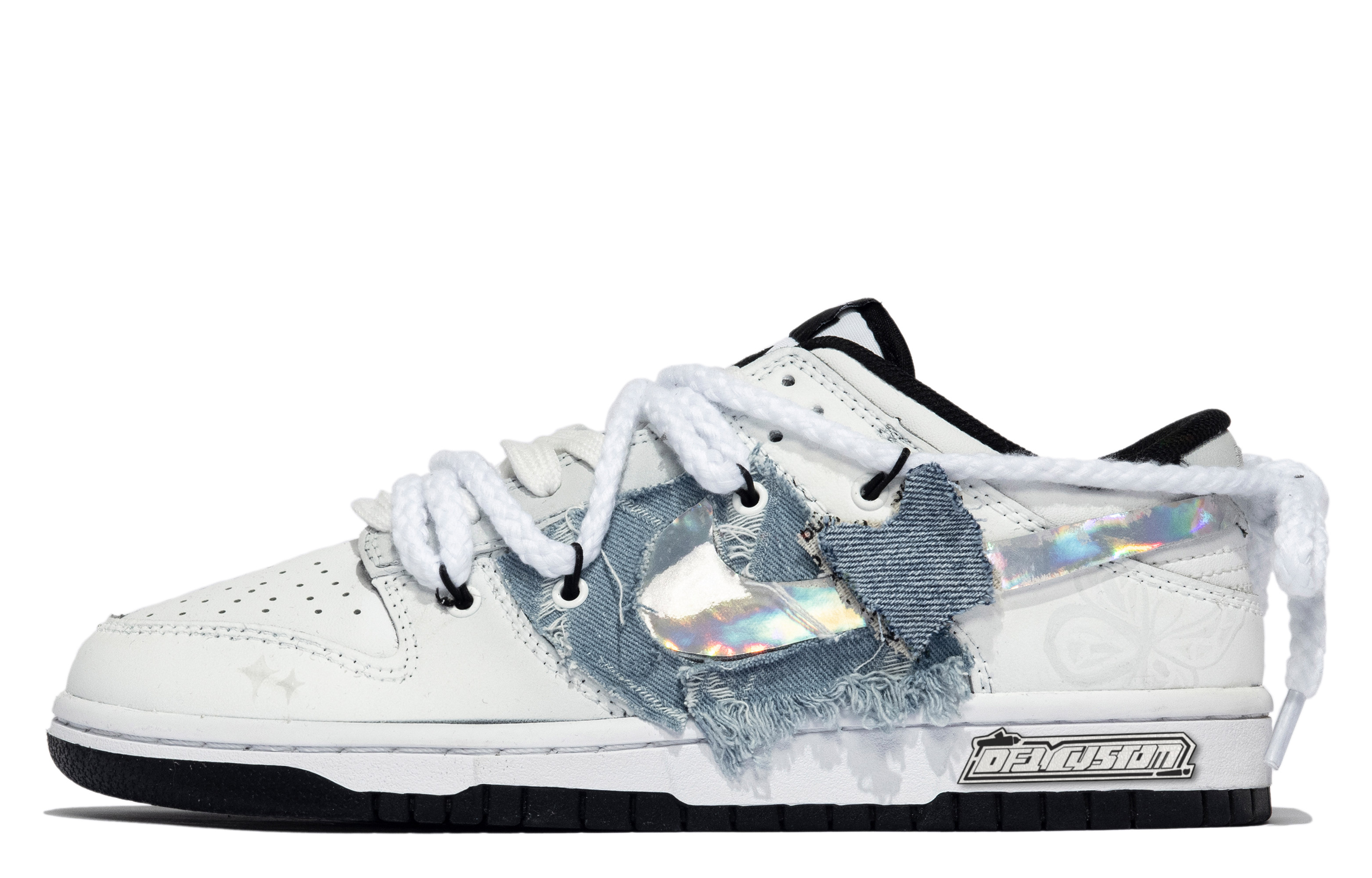 Buy 【客製球鞋】Nike Dunk Low 特殊鞋盒 遺落蝶谷 蝴蝶 牛仔 簡約 低筒 板鞋 GS 粉白