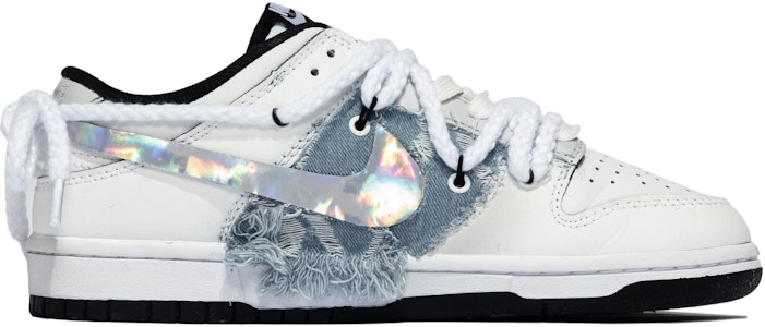 【客製球鞋】Nike Dunk Low 特殊鞋盒 遺落蝶谷 蝴蝶 牛仔 簡約 低筒 板鞋 GS 粉白 Order 【客製球鞋】Nike Dunk Low 特殊鞋盒 遺落蝶谷 蝴蝶 牛仔 簡約 低筒 板鞋 GS 粉白