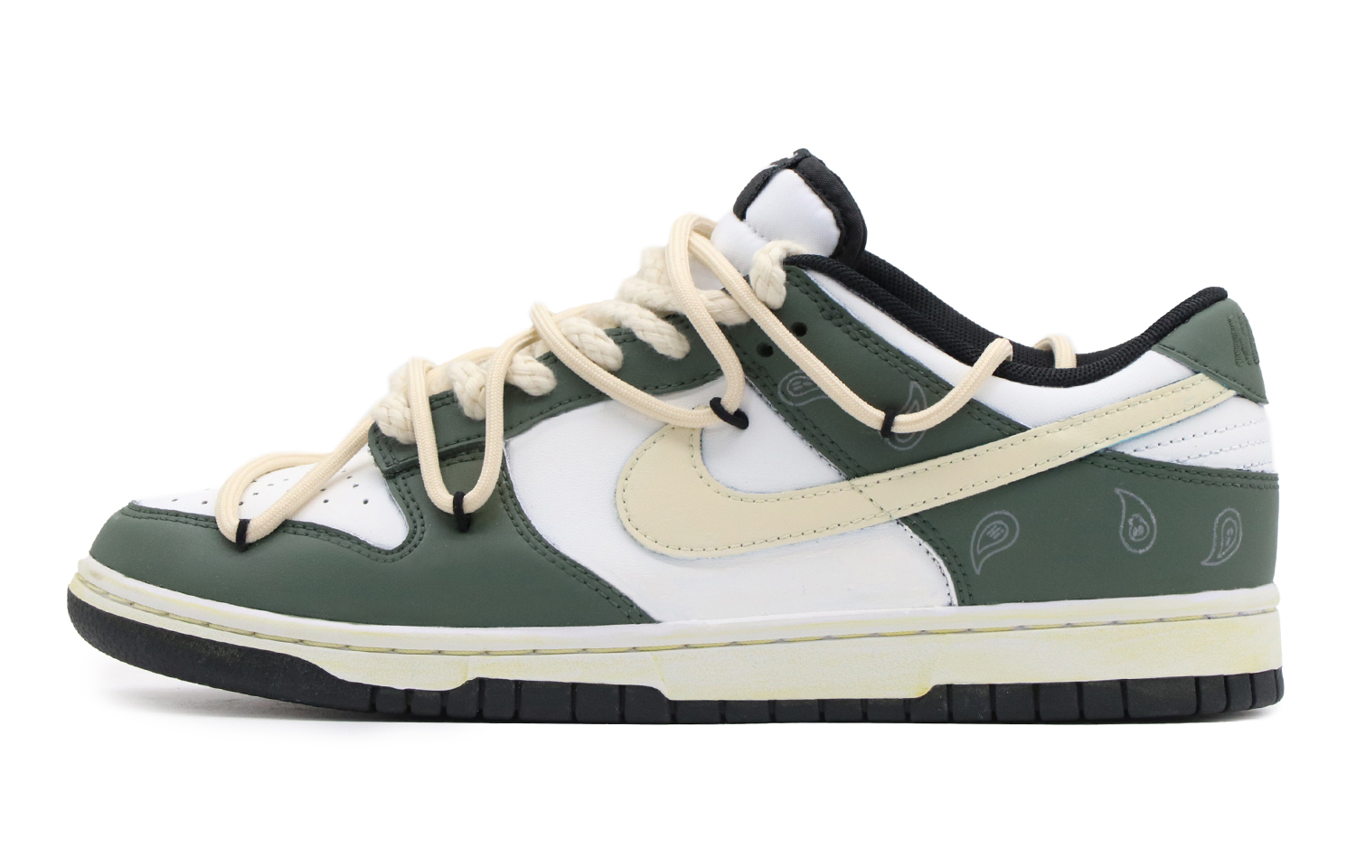 Buy [Zapatillas Personalizadas] Nike Dunk Low 'Cactus Paisley Blanco-Verde' CW1590-100(Team57-女款仙人掌)