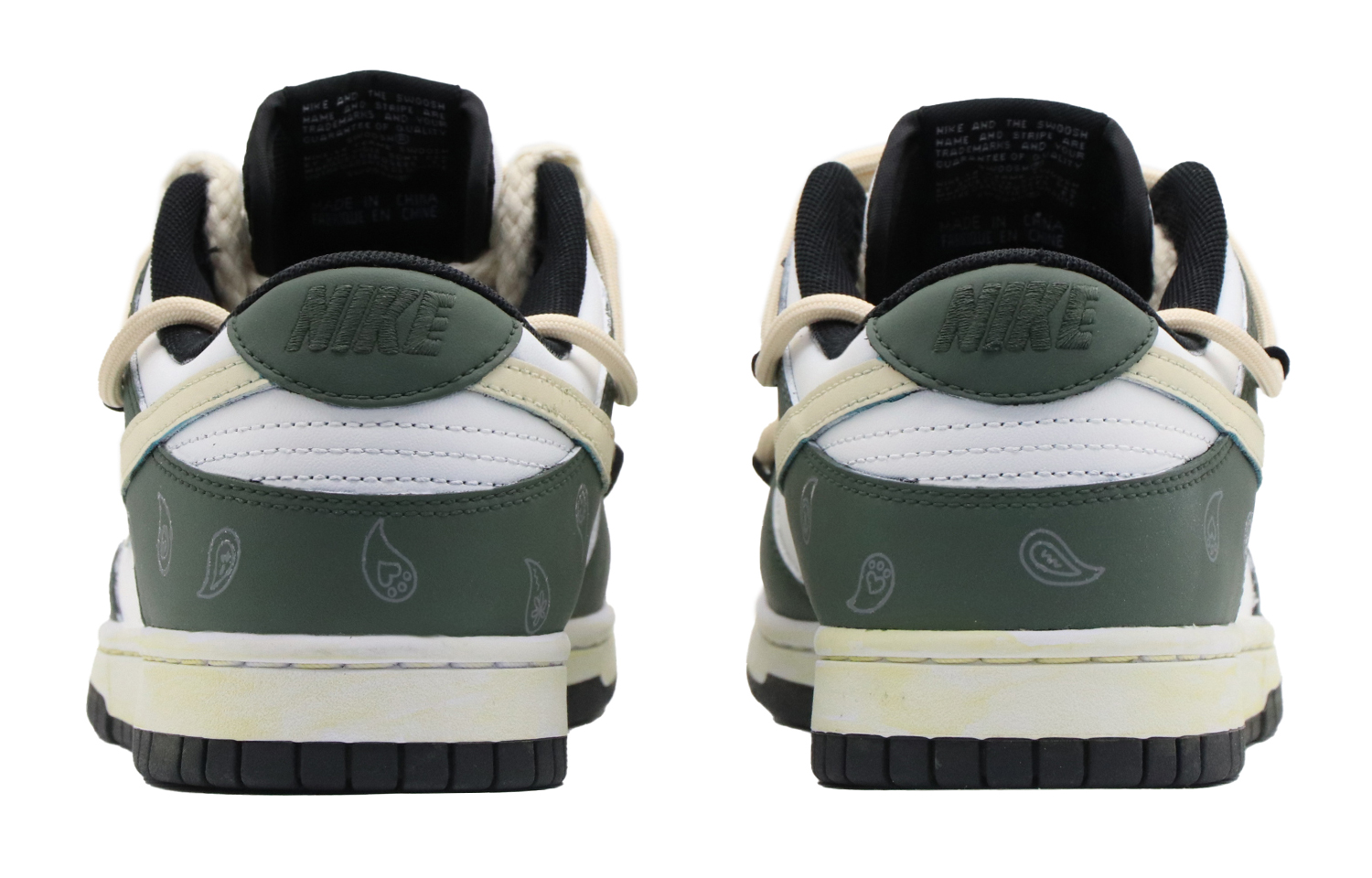 Shop [Zapatillas Personalizadas] Nike Dunk Low 'Cactus Paisley Blanco-Verde' CW1590-100(Team57-女款仙人掌)