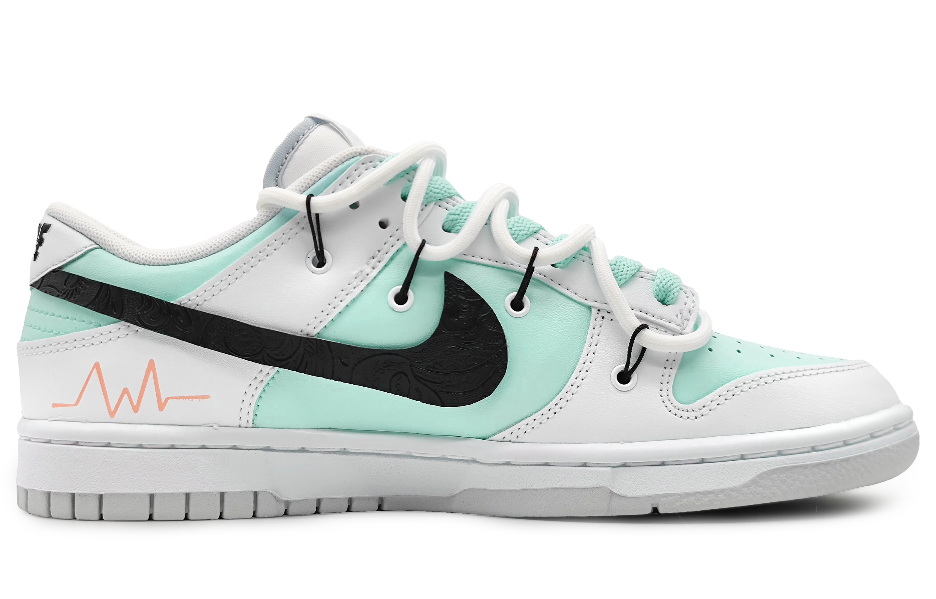 Order 【訂製球鞋】Nike Dunk Low 山茶戀情 指紋愛心 雕花皮勾 解構紋理 標籤可拆卸 低筒 球鞋 男款 青灰